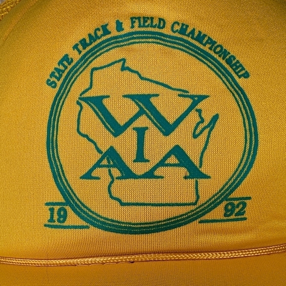 1992 WIAA TRUCKER HAT Adjustable Snap Back Ringed Brim VINTAGE WISCONSIN - Picture 11 of 12